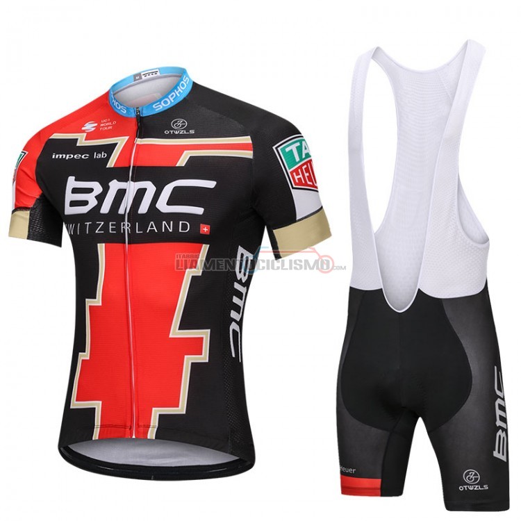 Abbigliamento Ciclismo Bmc Manica Corta 2018 Nero e Rosso